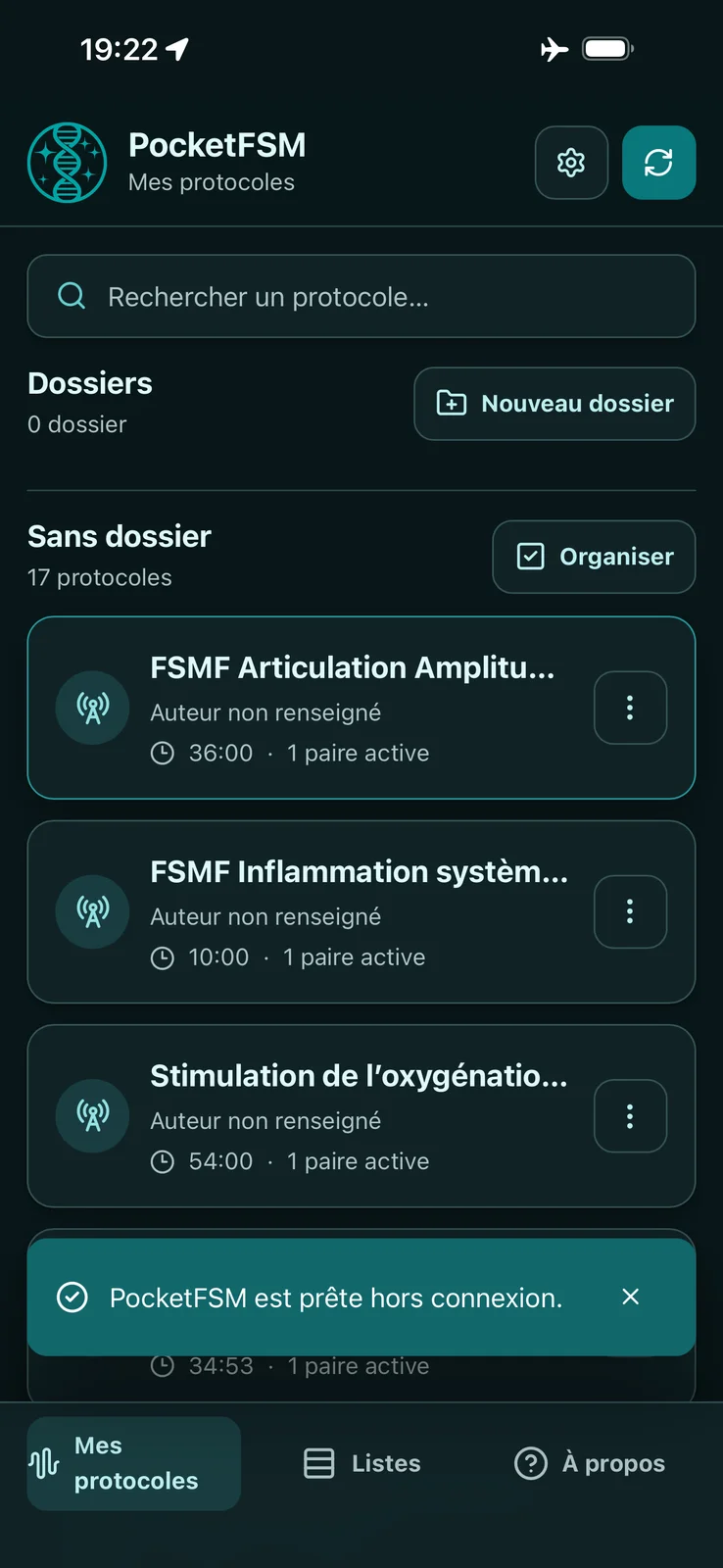 Copie d'écran iphone de fsm.care